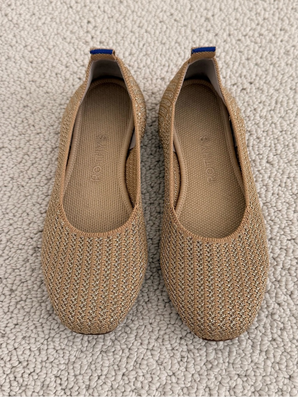 Rothy’s Tan & Metallic Gold Ballet Flats - Picture 7 of 14